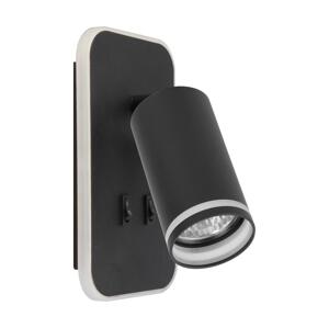 LED Nástěnné bodové svítidlo PIPE 1xGU10/10W/230V + LED/6W černá