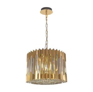 Lustr na řetězu RITZ 7xE14/40W/230V pr. 42 cm zlatá