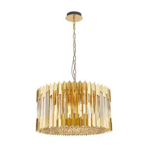 Lustr na řetězu RITZ 12xE14/40W/230V pr. 54 cm zlatá