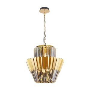 Lustr na řetězu DONNA 9xE14/40W/230V pr. 45 cm zlatá