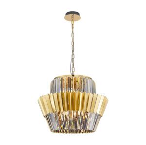 Lustr na řetězu DONNA 12xE14/40W/230V pr. 55 cm zlatá