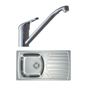 ALVEUS ALVEUS SETA259 - Kuchyňský dřez BASIC+dřezová baterie RIVIERA 14,8cm satin/chrom