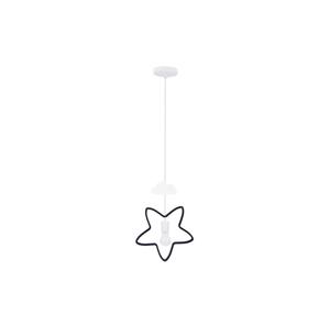 Dětský lustr na lanku STARS 1xE27/20W/230V černá/bílá