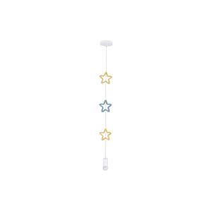 Dětský lustr na lanku STARS 1xE27/20W/230V žlutá/modrá/bílá
