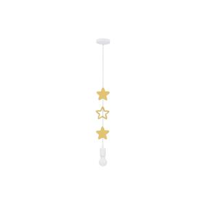 Dětský lustr na lanku STARS 1xE27/20W/230V žlutá/bílá