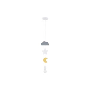 Dětský lustr na lanku TRIO 1xE27/20W/230V šedá/bílá/žlutá