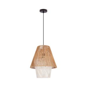 Lustr na lanku AFRICA 1xE27/40W/230V pr. 40 cm hnědá/krémová
