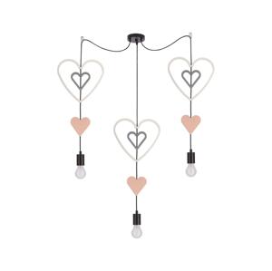 Dětský lustr na lanku TRIO 3xE27/20W/230V růžová/bílá/šedá