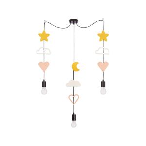 Dětský lustr na lanku TRIO 3xE27/20W/230V žlutá/bílá/růžová