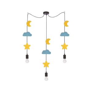 Dětský lustr na lanku TRIO 3xE27/20W/230V žlutá/modrá