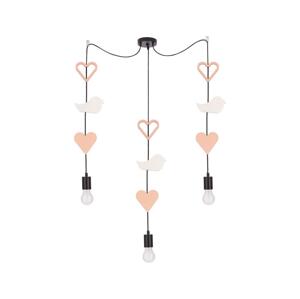 Dětský lustr na lanku TRIO 3xE27/20W/230V růžová/bílá