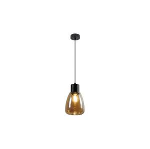 Lustr na lanku MOLDO 1xE27/40W/230V černá/kouřová béžová