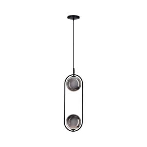 Lustr na lanku CORDEL 2xG9/28W/230V černá/kouřová černá