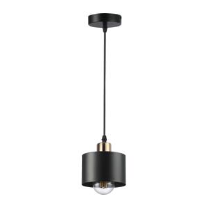 Lustr na lanku 1xE27/35W/230V pr. 12 cm černá/zlatá