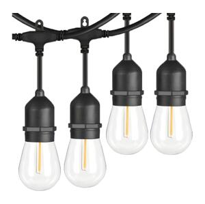 LED Venkovní dekorační řetěz 15xE27/1W/230V 15 m IP65 černá
