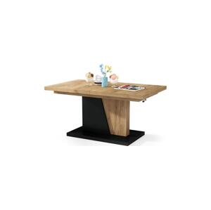 Mazzoni Rozkládací konferenční/jídelní stůl se zvedací deskou  dub craft/černá