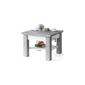 Mazzoni Rozkládací konferenční/jídelní stůl se zvedací deskou CALEB šedá beton/bílá