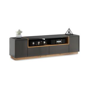 Mazzoni Televizní stolek FRED antracit/dub artisan