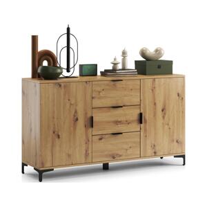 Mazzoni Komoda se zásuvkami a dvířky LORA dub artisan