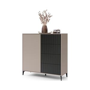 Mazzoni Komoda se zásuvkami RONJA taupe/černá