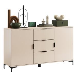 Komoda se zásuvkami a dvířky LORA béžová 5903631917486
