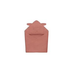 Lionelo Lionelo - Dětská osuška s kapucí MUSLIN HOODED TOWEL Red Coral