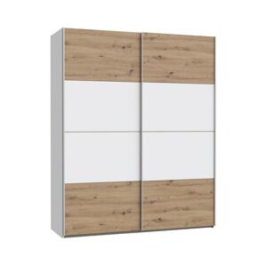 FORTE Šatní skříň KARO 170x210 cm bílá/dub artisan SHMS82411-M576
