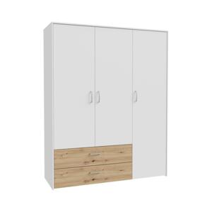 FORTE Šatní skříň URO 152x190 cm dub artisan/bílá CUGS831-C853
