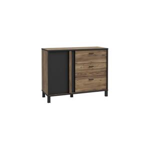 FORTE Komoda se zásuvkami OREN hnědá/černá HYTK221-M215