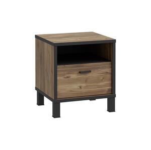 FORTE Noční stolek OREN hnědá/černá HYTK011-M215