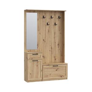 FORTE Předsíňová stěna se zrcadlem KAVI dub artisan NIKD041-D78
