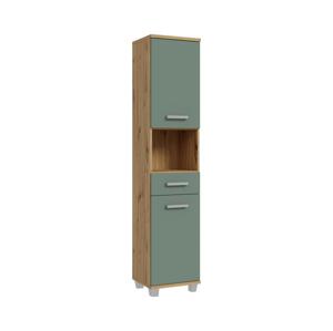 FORTE Koupelnová skříňka VENOM zelená/dub artisan VERS71-M888