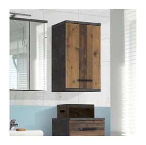 Nástěnná koupelnová skříňka VENOM antracit/hnědá VERH10-C764