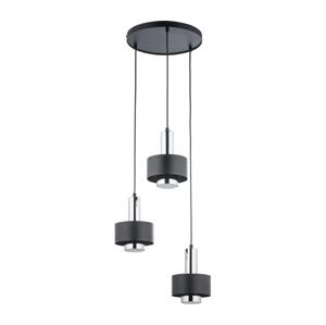 Lustr na lanku RIF LUX 3xGX53/12W/230V pr. 38 cm černá/lesklý chrom