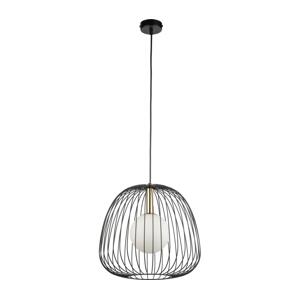 Lustr na lanku BELL 1xG9/12W/230V pr. 33 cm černá/zlatá