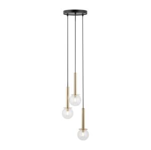 Lustr na lanku DAISY 3xG9/12W/230V pr. 27 cm zlatá/černá/čirá