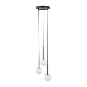 Lustr na lanku DAISY 3xG9/12W/230V pr. 27 cm lesklý chrom/černá/bílá