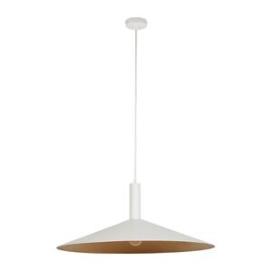 Lustr na lanku CAPRI 1xE27/15W/230V pr. 70 cm bílá/měděná