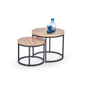 Halmar Sada 2x Konferenční stolek JENO dub/černá V-CH-OREO-LAW-DĄB_SAN_REMO