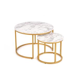 Halmar Sada 2x Konferenční stolek PACILA dekor mramor/zlatá V-CH-PAOLA-LAW-ZŁOTY