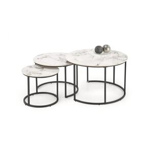 Halmar Sada 3x Konferenční stolek COMORO bílá/černá V-CH-GILDA-LAW-BIAŁY