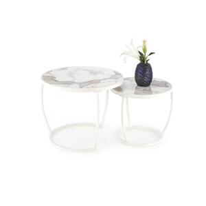 Halmar Sada 2x Konferenční stolek AURORO béžová/bílá V-CH-INES-LAW-BEŻOWY