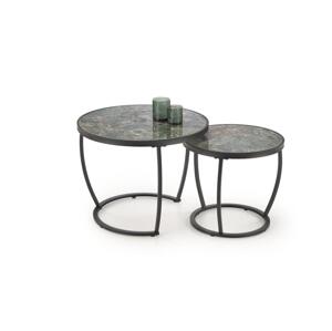 Halmar Sada 2x Konferenční stolek AURORO zelená/antracit V-CH-INES-LAW-ZIELONY
