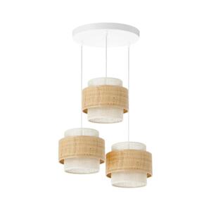 Lustr na lanku BOHO 3xE27/60W/230V juta/krémová H0176