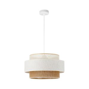 Lustr na lanku BOHO 1xE27/60W/230V pr. 40 cm bílá/juta H0177