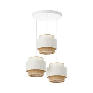 Lustr na lanku BOHO 3xE27/60W/230V bílá/juta H0181