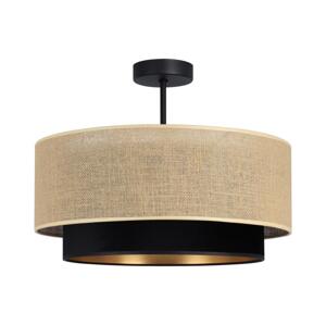 Přisazený lustr SARTA 1xE27/60W/230V černá/juta H0198