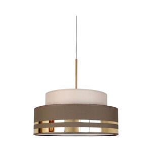 HEXE Lustr na lanku TAMI 1xE27/60W/230V béžová/hnědá/zlatá