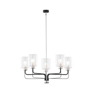 Jupiter 1884 - Lustr na tyči CERES 5xE27/15W/230V matný chrom/černá 1884