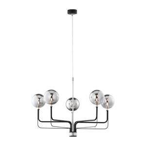 Jupiter 1888 - Lustr na lanku ERIS 5xG9/14W/230V matný chrom/černá/kouřová šedá 1888